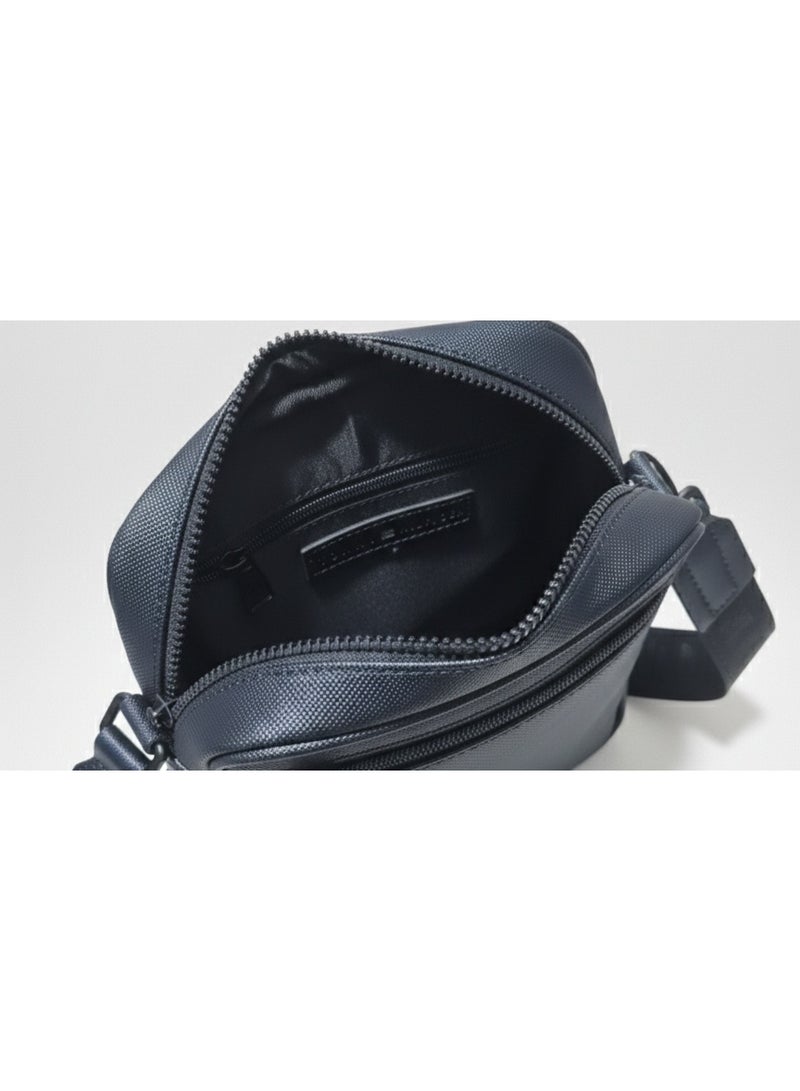 Hilfiger Denim Tommy Hilfiger Men’s Elevated Logo Crossbody Reporter Bag – Navy Blue - Image 5